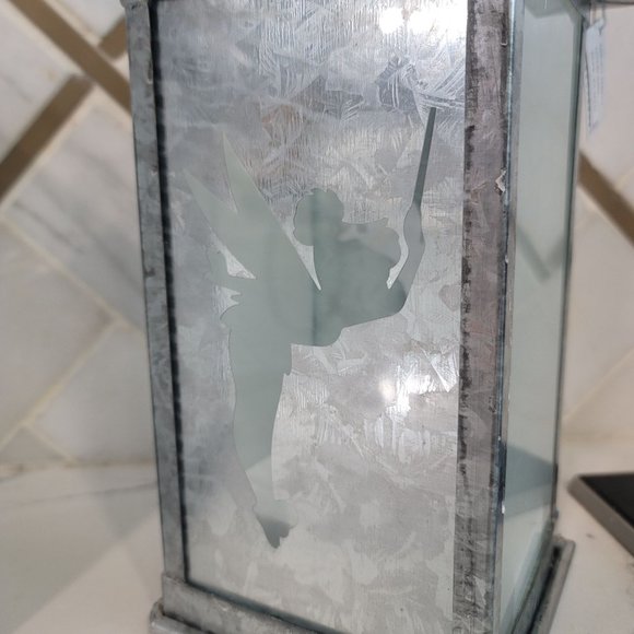 Disney Tinkerbell NWT Galvanized Metal Silhouette Candle Lanterns 9" set of 2. - Picture 7 of 10